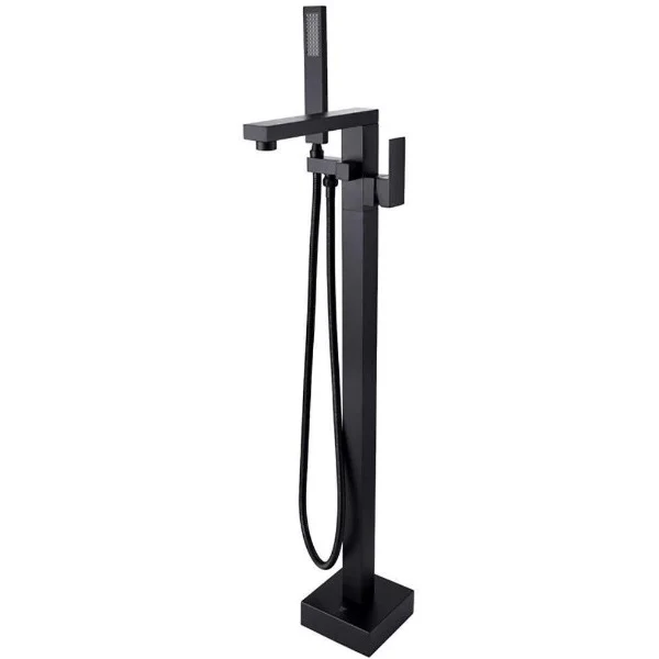 Luxury Classic Matt Black Floor Standing Dual Handle Shower Faucets