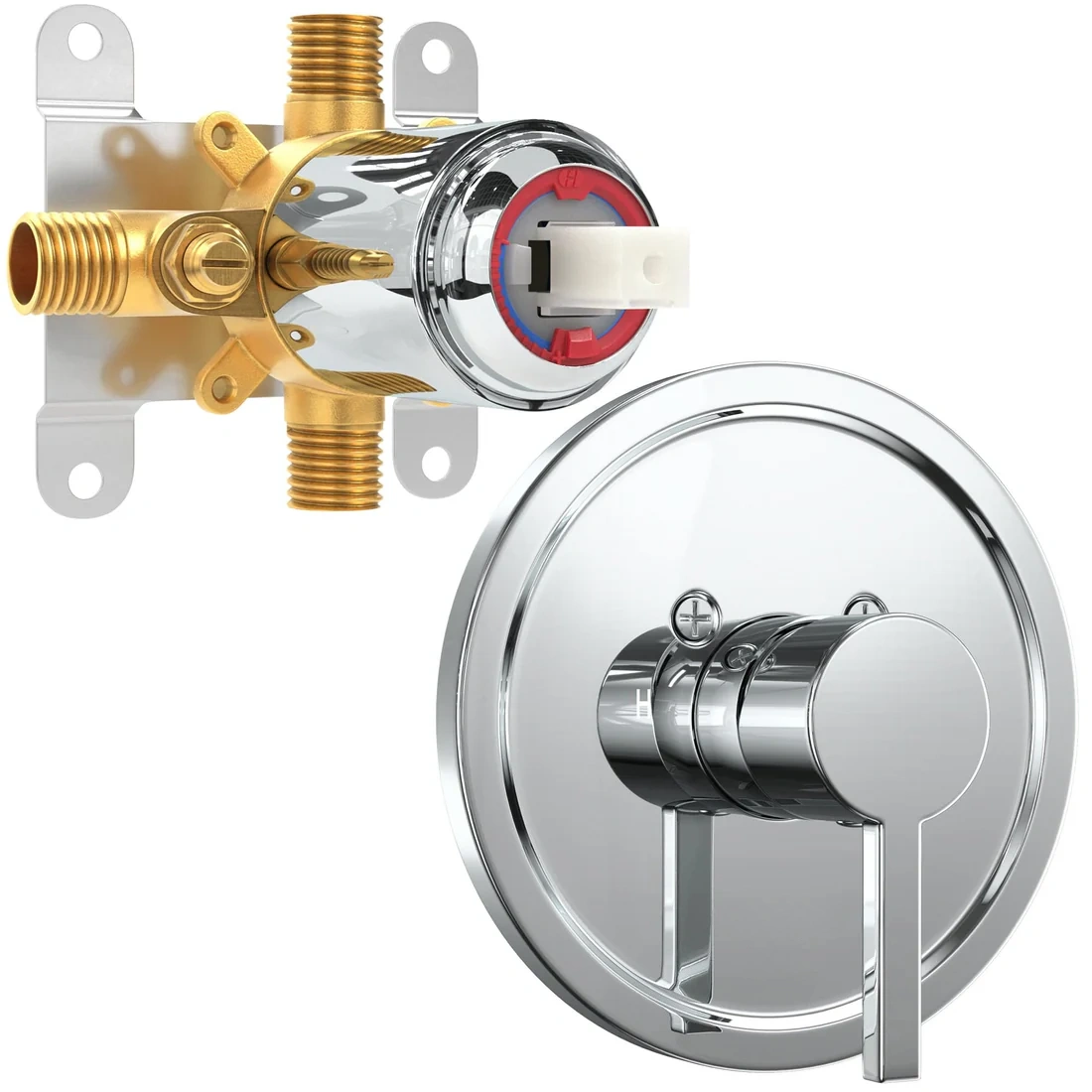 Handle Shower Valve with Trim Kit