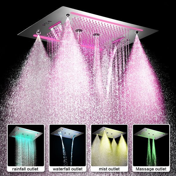  16″x36″ Brushed Nickel Music LED Showerhead