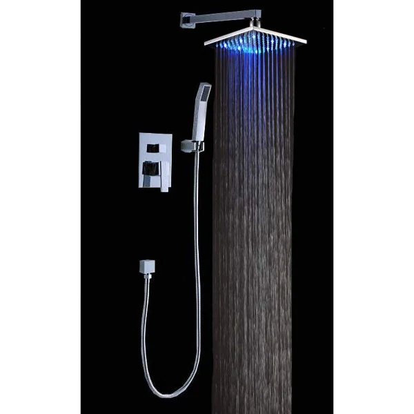 10 “rainfall LED shower set with dual function valve
