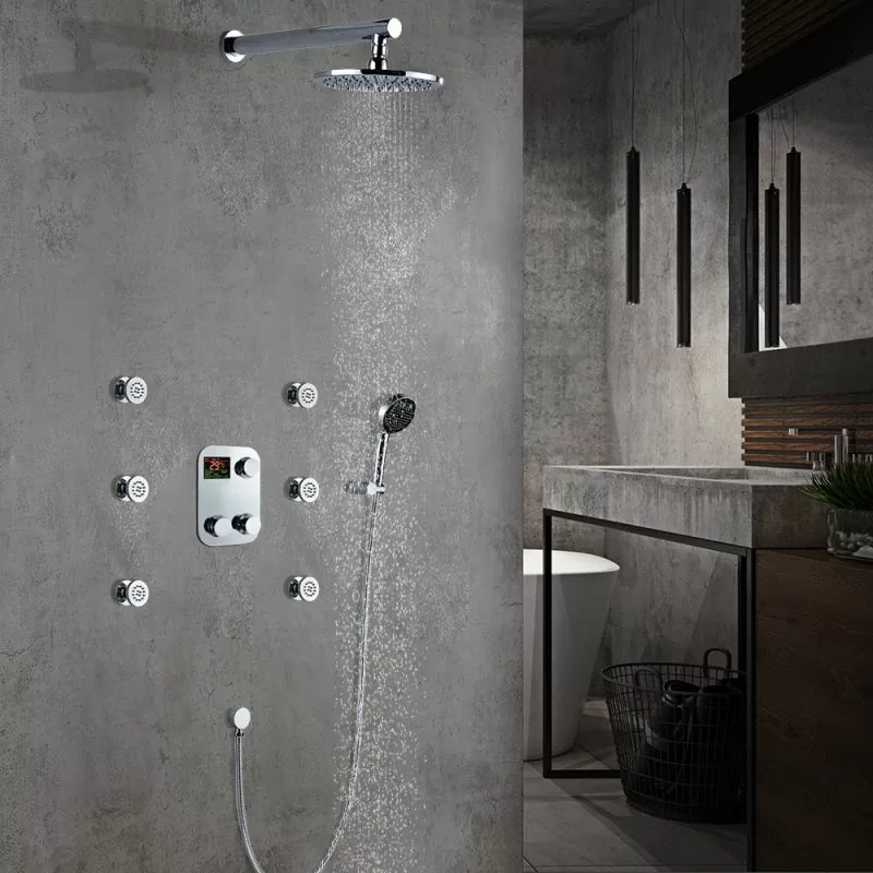 12″ Rain Shower Head With Hand Held Shower Head Shower Set