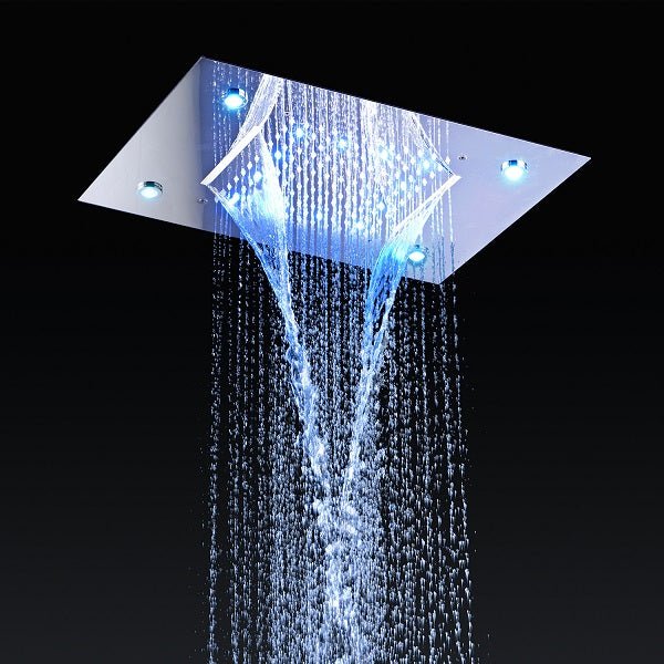 14″x20″ LED Shower System With 3-Way Thermostatic Valve (4 knobs)