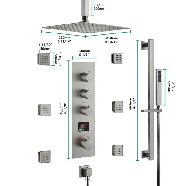 10″ Thermostatic LCD Display Shower System