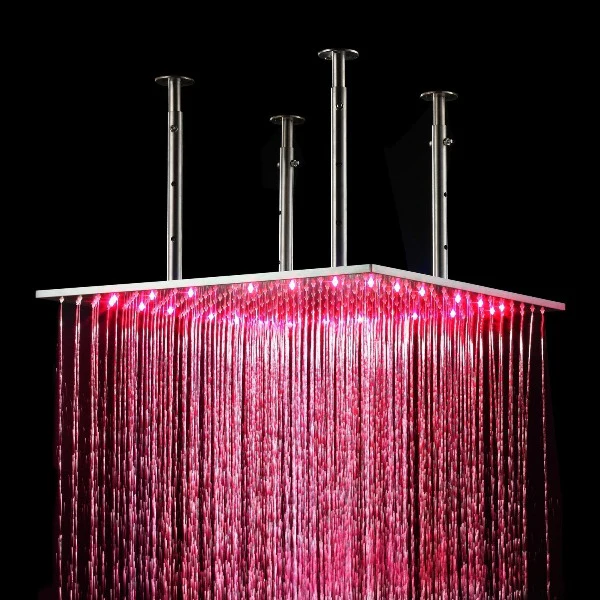 20″ Stainless Steel Luxury Square LED Rain Bathroom Shower Head